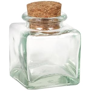 glass cork square jar jars 3oz