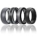 SOLEED Silicone Wedding Ring for Men, Rings (Power X Series), 4 Pack Silicone Rubber Wedding Band, Black, Grey - Size 10