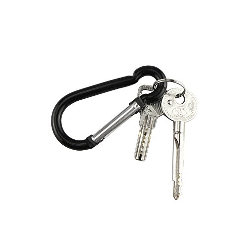 Swatom Aluminum Alloy Carabiner Clip 1.5 Inches Spring Snap Hook Keyring Carabiners for Camping Traveling Hiking Keychains Outdoor Accessories Black (10 Pcs)