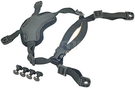RJXuan Ordinary Helmet General Suspension Lanyard with 4 Points Chin Strap with Bolts and Screws For Fast ACH MICH IBH Helmet Black