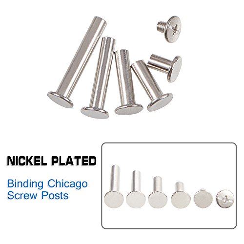 image for INCREWAY 5mm x 8/15/20/25/30mm Nickel Plated Binding Chicago Screw Pos
