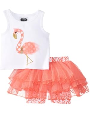 Baby-Girls Newborn Flamingo Skirt Set