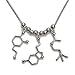 Boutique Academia Serotonin Dopamine and Acetylcholine Neurotransmitter Brain Molecule Necklace - Science Jewelry