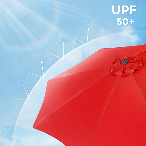 SONGMICS Sonnenschirm 300 cm, UPF 50+, Strandschirm, beidseitig um 30° knickbar, Sonnenschutz, mit Kurbel zum Öffnen… – Bild 6