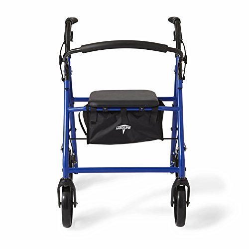 Medline Standard Steel Folding Rollator Walker with 8" Wheels, Supports