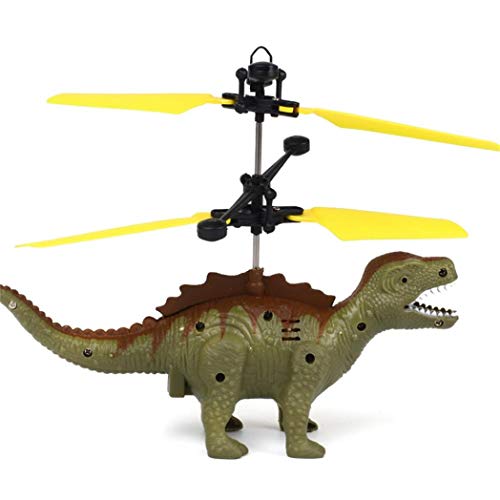 Livoty LED Hand Flying Mini Dinosaur Induction Suspension RC Aircraft Toys Flying Toy Drone Gift for Kids (A)