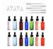 Spray Bottles, HNYYZL 14 Pcs 30 ml Leak Proof Anti-UV Plastic Small Travel Bottles for Science Lab Makeup Cosmetic Essential& 5 Pcs Transfer Pipette& 5 Pcs Mini Plastic Funnels,Total 24 Pcs
