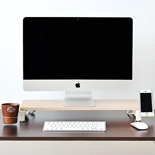 Wooden Stand Monitor Stand 21 Inches Long and Nearly 3.5 Inches Desktop Screen Frame Perfect For Office &amp; Home TV (UsbStand-LB)