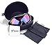 LW OTG Ski Goggles,for Men Women Adult,Skating Snowboard Eyewear Use Dual PC Uv Proof Lenses with Mirror Coating Anti-fog - Helmet Compatible with Extra Long Adjustable Strap[BLACK]