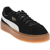 PUMA Women's Suede Core Platform, Puma Black-Puma White, 8.5 M US