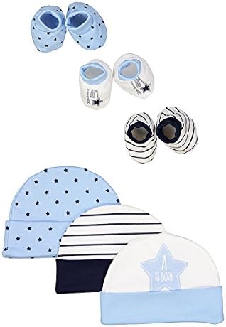BornCare12 Pack Pink BornCare Baby 100% Cotton 3 Caps 3 pairs booties 6 pairs mittens pink blue Girl shower gift set