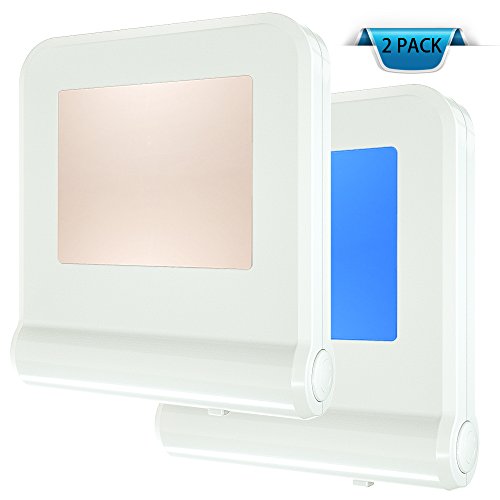 Plug-in LED Night Light with Dusk to Dawn Sensor for Kitchen 8 Color Change Nightlight, Hallway, Kids Children's Adults Bedroom, 2 Pack (8-Color)