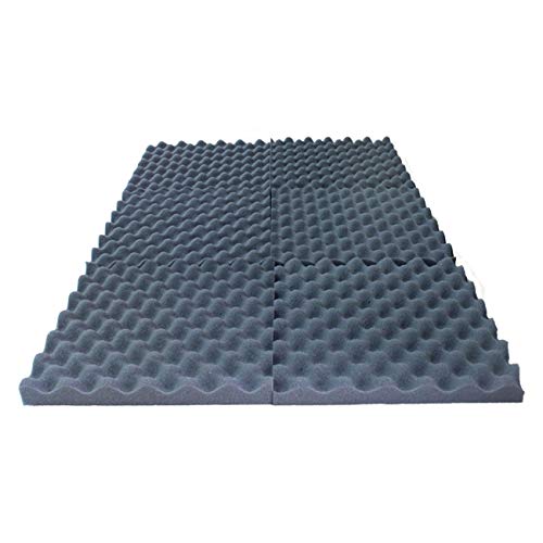 Convoluted Red/Gray 2 Inch 12" W x 12" L Egg Crate Panels Acoustic Foam Sound Proof Wall Tiles