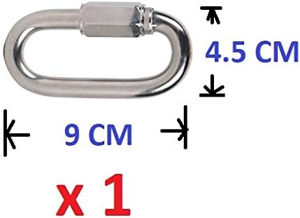 ArkHardware 3/8" Quick Link Screw Threaded Locking Carabiner Wire Rope Cable Connector Key Chain Buckle Stainless Steel Type 316 Commercial Marine Grade