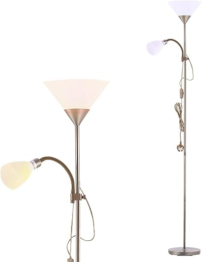 INMOZATA Mother and Child Lamp 175cm Uplighter Floor Lamp White
