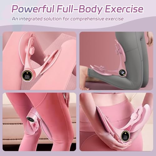 YJUFoar Hip & Thigh Trainer with Display Counter, Pelvic Floor Exercise Device, 3-Level Resistance Adjustable Inner Thigh Master for Women, Home Fitness Equipment for Hip, Legs & Buttocks