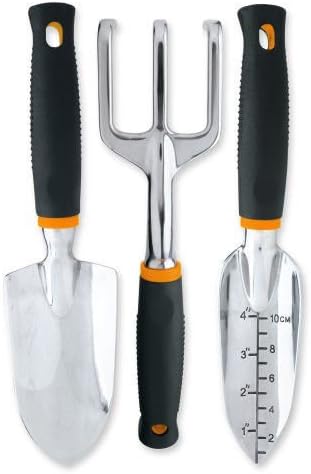 3 Piece Tools Garden Set Trowel Transplanter Cultivator Spade Light Comfort Grip
