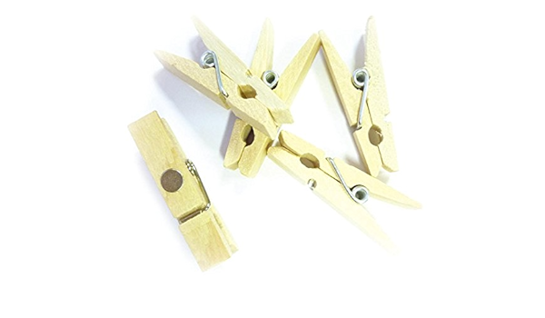 10 x mini pinzas de madera magnético de madera con imán ...