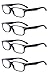 Outray Men Or Women 4 Pack Spring Hinges Frame Rectangular Reading Glasses 2.00