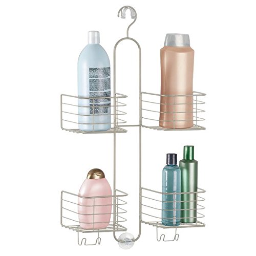 mDesign Bathroom Shower Caddy for Handheld Shower Head - Large, Satin