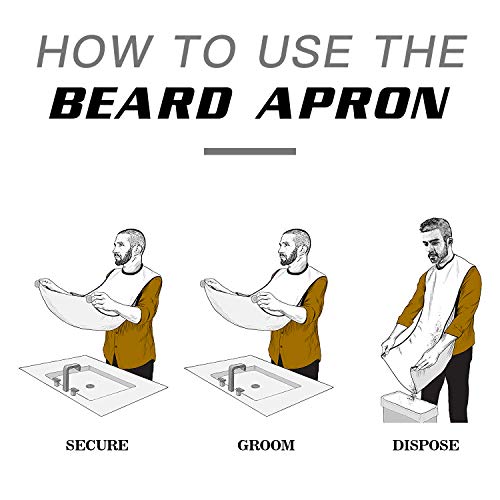 MZDXJ Beard Apron Cape for Men Non-Stick & Durable Shaving Hair Catcher with 2 Suction Cups and Beard Styling Tool Grooming Beard Trimming Bib Perfect Gifts For Men, Husband, Boyfriend or Friends(white)