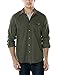 CQR Men's Flannel Long Sleeved Button-Up Plaid All Cotton Brushed Shirt, Solid(hof110) - Hunter Green, X-Large