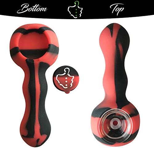 Unbreakable Silicone Straw Pipe Cleaner with Lid andFree Decor Bowl Inside- Smoking Hot Deal (Red/Black)