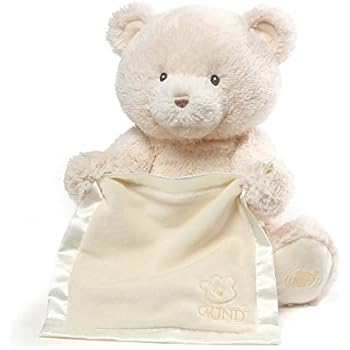 Baby GUND My First Teddy Bear Peek A Boo Animated Stuffed Animal Plush, Cream, 11.5