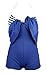 COCOSHIP White & Navy Blue Striped Vintage Sailor Pin Up Swimsuit One Piece Skirtini Cover Up Beachwear L(FBA)