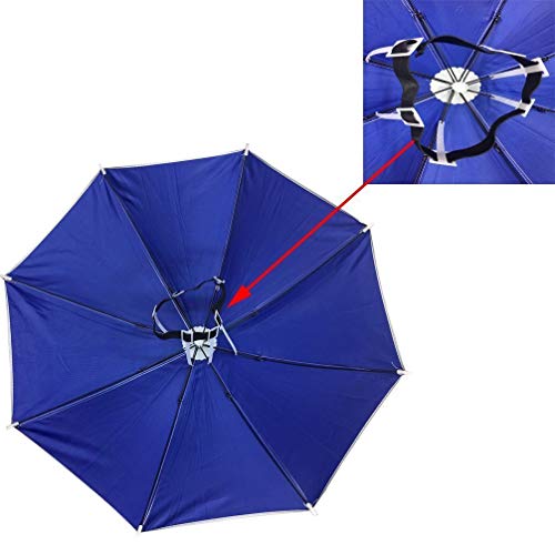 DreamsEden 26'' Diameter Fishing Umbrella Hat, Hands Free UV Protection Umbrella Headwear Cap for Youth Teen Girls Boys Hiking Gardening Golf