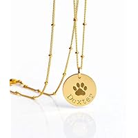 Collar con estampado de pata personalizado, collar con memoria para mascotas, joyería conmemorativa de perro o gato de 16 mm