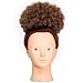 AISI QUEENS Brown Puff Ponytails Synthetic Afro Puff Curly Hair Ponytail African American Short Kinky Curly Wrap Drawstring Hair Extensions with 2 Clips(1B/30#)