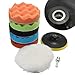 Yosoo Buffing Pads Polishing Pads, 7 Pcs Waxing Sponge Pads Kit Car Polisher with M14 Drill Adapter (7 Inch)