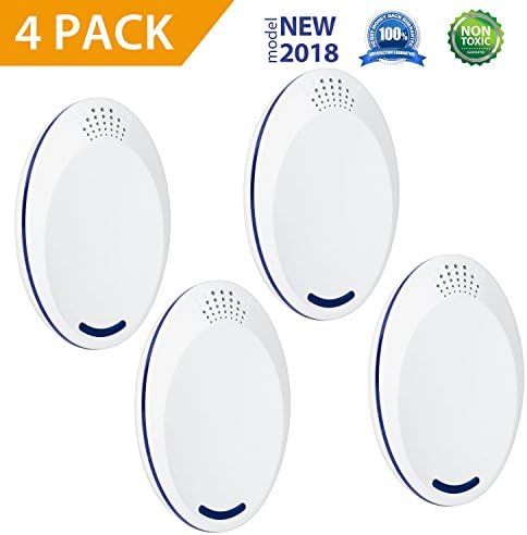 MOTKEN Electronic Plug-in Repellent Ultrasonic Pest Reject Repeller With Night Light Set of 4 - Repels Mice, Rats, Roaches, Flies, Mosquitoes, Spiders &amp; Fleas No Smell Non Toxic