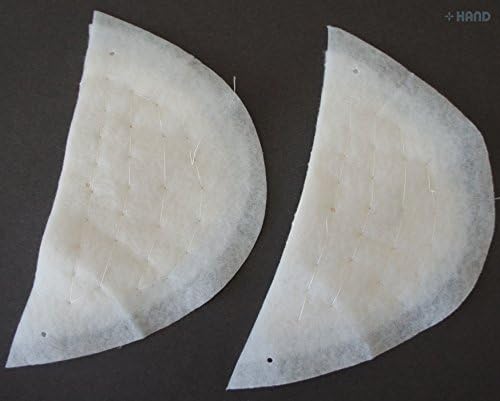 NO.001 White Premium Thin Canvas 13mm Thickness Lined Shoulder Pads x 2 Pairs