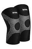 Mava OptimFlex Knee Support Compression Sleeves (Pair) for Running, Jogging,Workout, Walking, Hiking & Recovery - Compression for Joint Pain & Arthritis Relief (XX-Large, Black & Grey)
