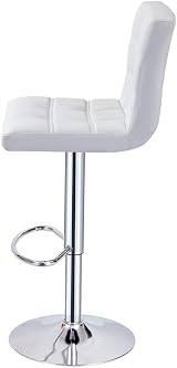 Panana Height Adjustable Cuban Bar Stool White PU Backrest 360° Swivel view 7