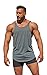 Physique Bodyware Men's Blank Y Back Stringer Tank Top. Made In USA. (Large, Grey)