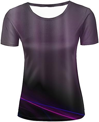 liangjinyan Women 3D Printed Graphic Tee Shirt Gradual Change Lines curvers Summer Short Sleeve T-Shirt XL
