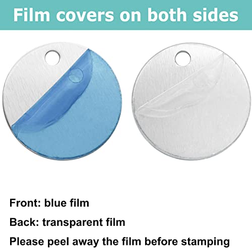 ABBECIAO Stamping Blanks, Hand Personalized Pet Dog ID Tags Stamped Blanks Aluminum Tags with Hole, 0.06 Inch Thick 50 Pack