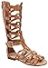 Link Atta 07K Little Girls Strappy Gladiator Comfort Flat Sandals Tan