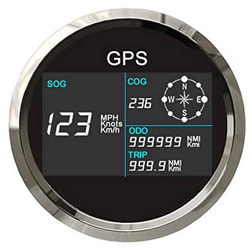 ELING Digital GPS Speedometer LCD Speed Gauge Odometer Course 85mm Overspeed Alarm Mileage