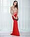 Miss ord Women's O Neck Long Sleeve Bodycon Maxi Dress for Prom Red