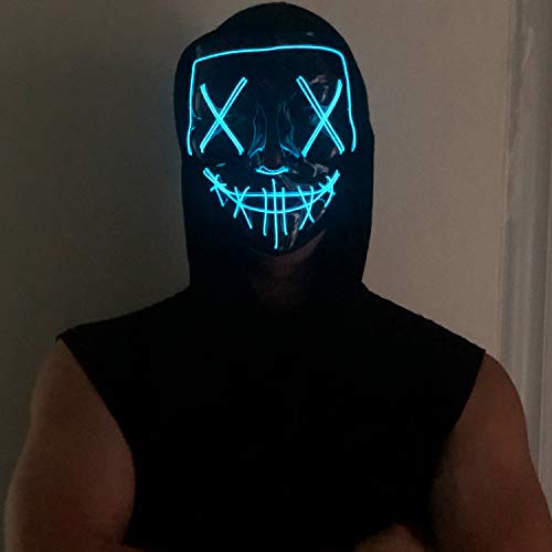 Poptrend Halloween Mask LED Light up Mask for Festival Cosplay