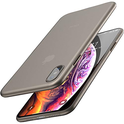 TOZO for iPhone Xs Max Case 6.5 Inch (2018) Ultra-Thin Hard Cover Slim Fit [0.35mm] World s Thinnest Protect Bumper for iPhone Xs Max [ Semi-Transparent ] Lightweight [Matte Finish Black]