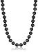 Amazon Collection Sterling Silver 8mm Black Onyx Bead Necklace, 36