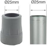 Lifeswonderful Qty 10x 25mm 1" Heavy Duty Rubber Ferrules Grey Walking Frame view 3