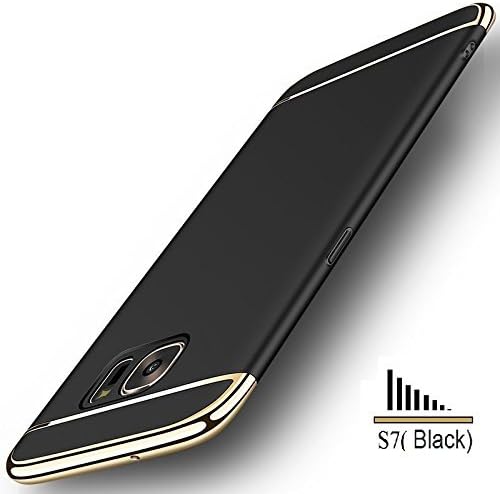 Galaxy S7 case, MIJIYMXCASE 3 in 1 Ultra Thin and Hard Case Coated Non Slip Matte Surface with Electroplate Frame for Samsung Galaxy S7 –Black