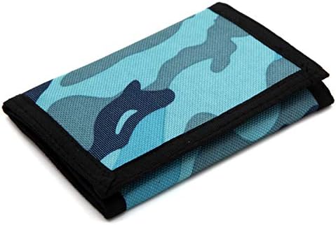RFID Wallet Camouflage Wallet Nylon Trifold Wallets for Men,Mini Trifold Coin Purse with Zipper for Kids