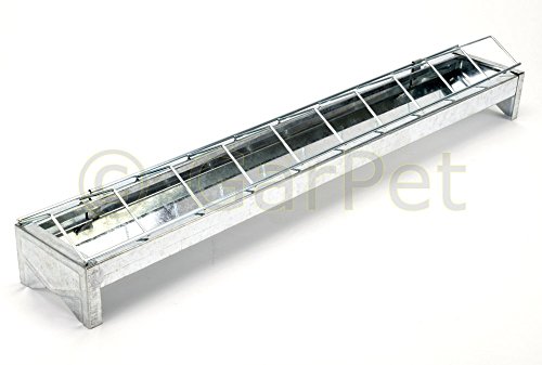 Futter Trog Metall Freà Loch Gitter Küken Behälter Rinne verzinkt Geflügel 30 50 (50 cm, Gitter) – Bild 3